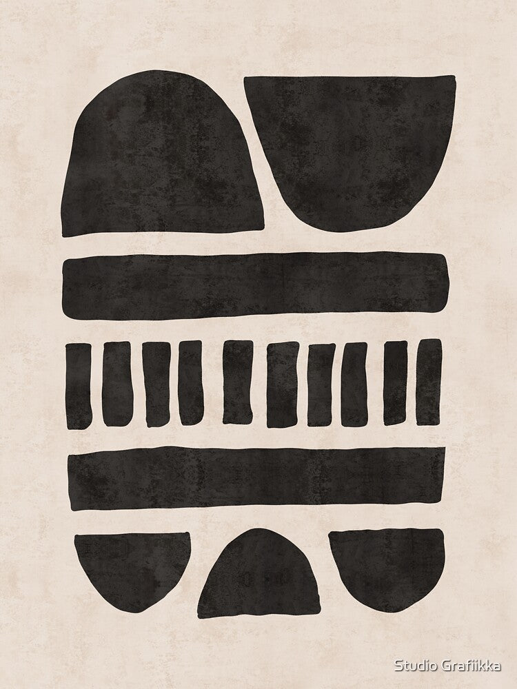 Concurrence 01 - Beige - Minimal, Abstract, - Mid Century Modern Art by Studio Grafiikka