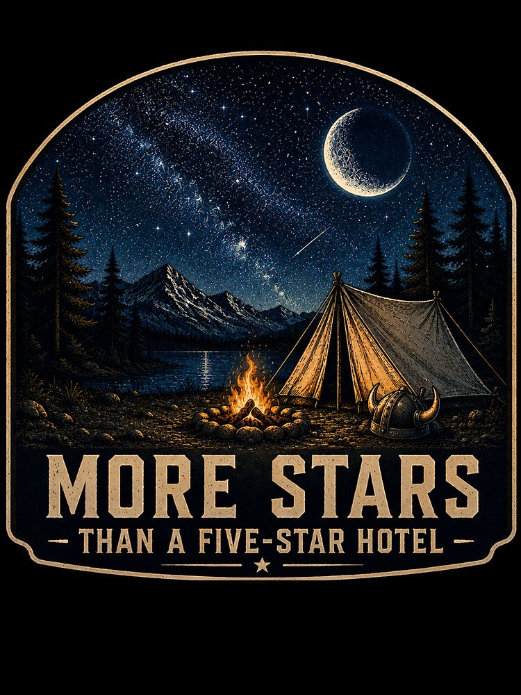 More Stars Than A Five-Star Hotel | Camping Night Sky Design by Claws & Chaos