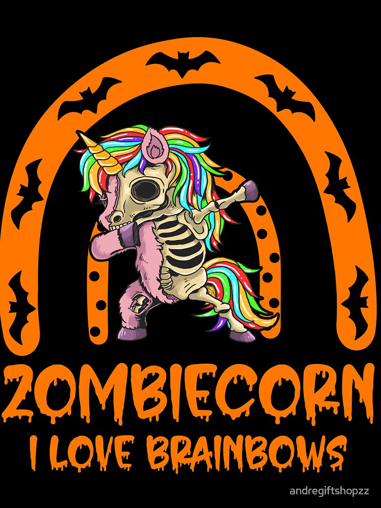 Zombie Unicorn I Love Brainbows Punk Gothic Goth Halloween R SK by andregiftshopzz