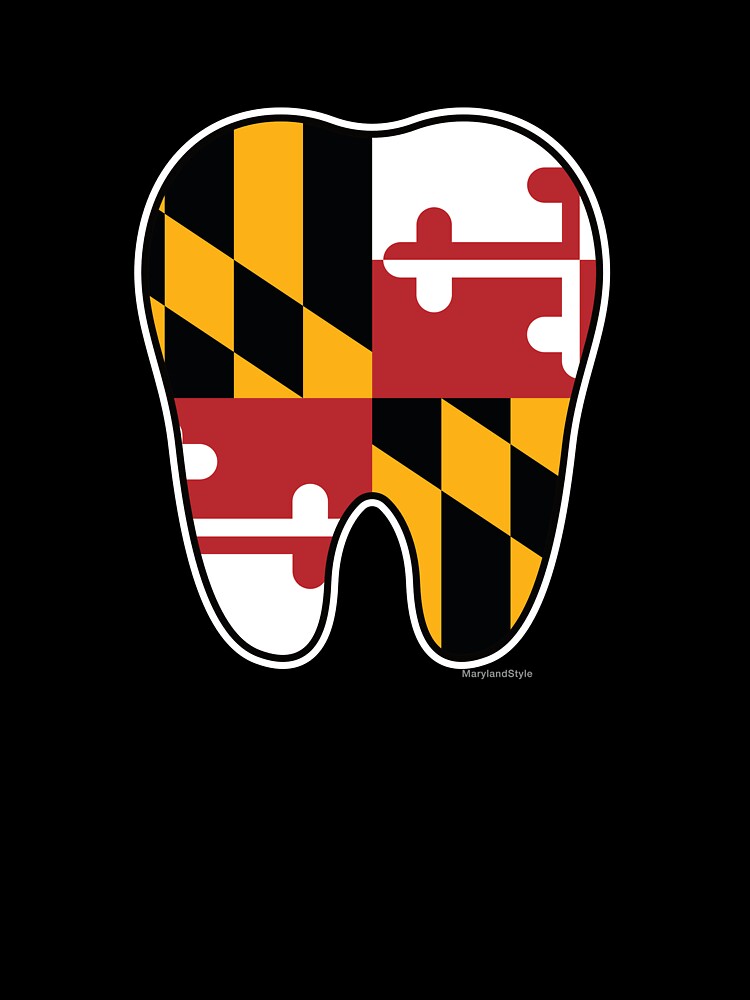 Maryland Flag Tooth for Dentists, Orthodontists, Dental hygienists and more by MarylandStyle