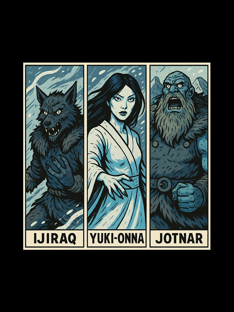 Ijiraq, Yuki-Onna and Jotnar 10 by AIfolklore