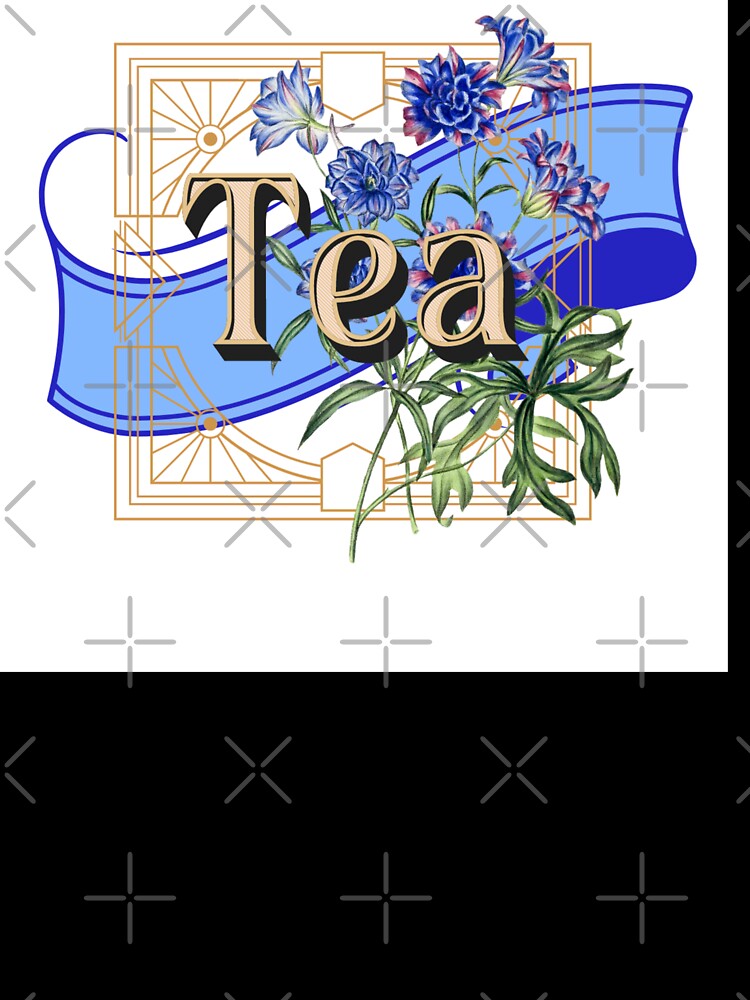 Tea Time with Vintage Blue Flowers by ZinZoe