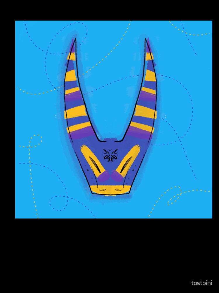 Boe - traditional ox Sardinian mask "su boe" in neon colors by tostoini