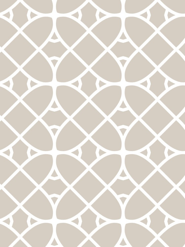 Tan and White Minimal Geometric Shape Pattern Oval Coordinates w/ Dutch Boy 2022 Popular Color Warmed Silver 440-1DB - Colour Trends - Hue by ColorOfTheYears