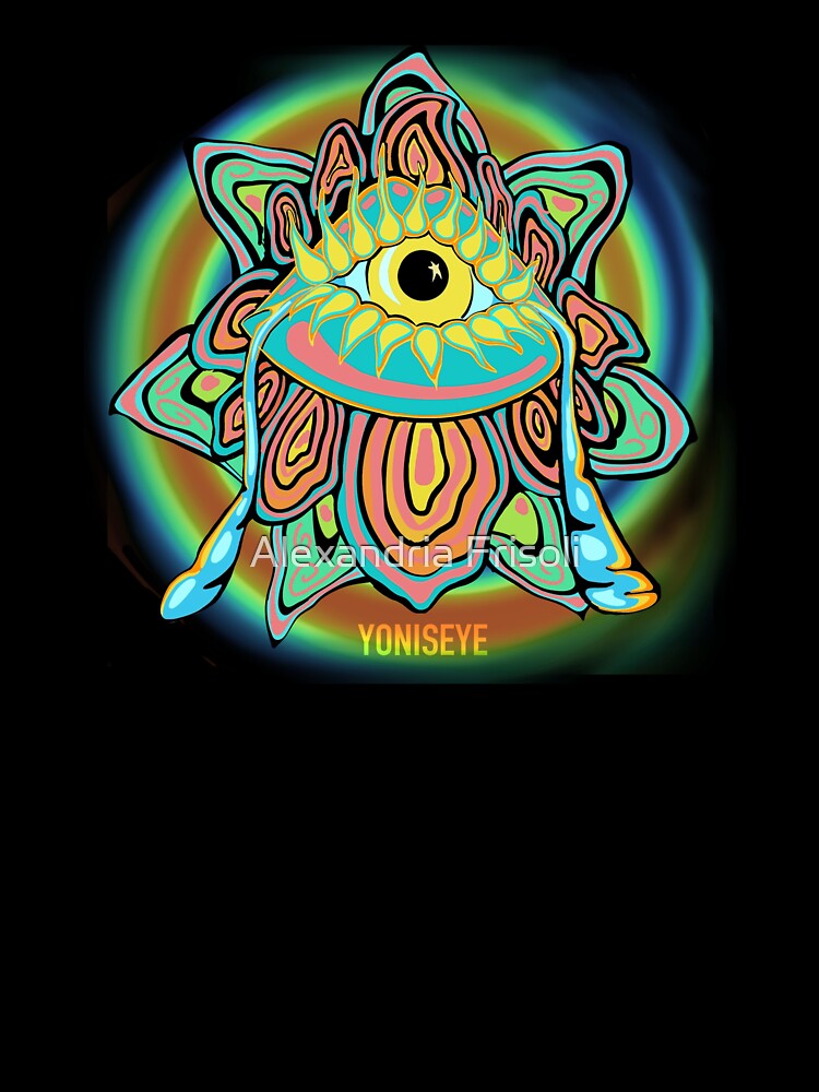 Yoni Rainbow Flower Trip 5/6 (black vignette swirl background) | Yonis Eye | Frisoli by Alexandria Frisoli