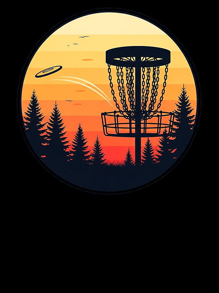 Vintage Disc Golf Sunset Silhouette by SholoStudio