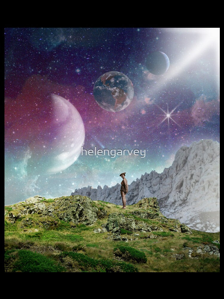 Three planets in retro space collage by helengarvey