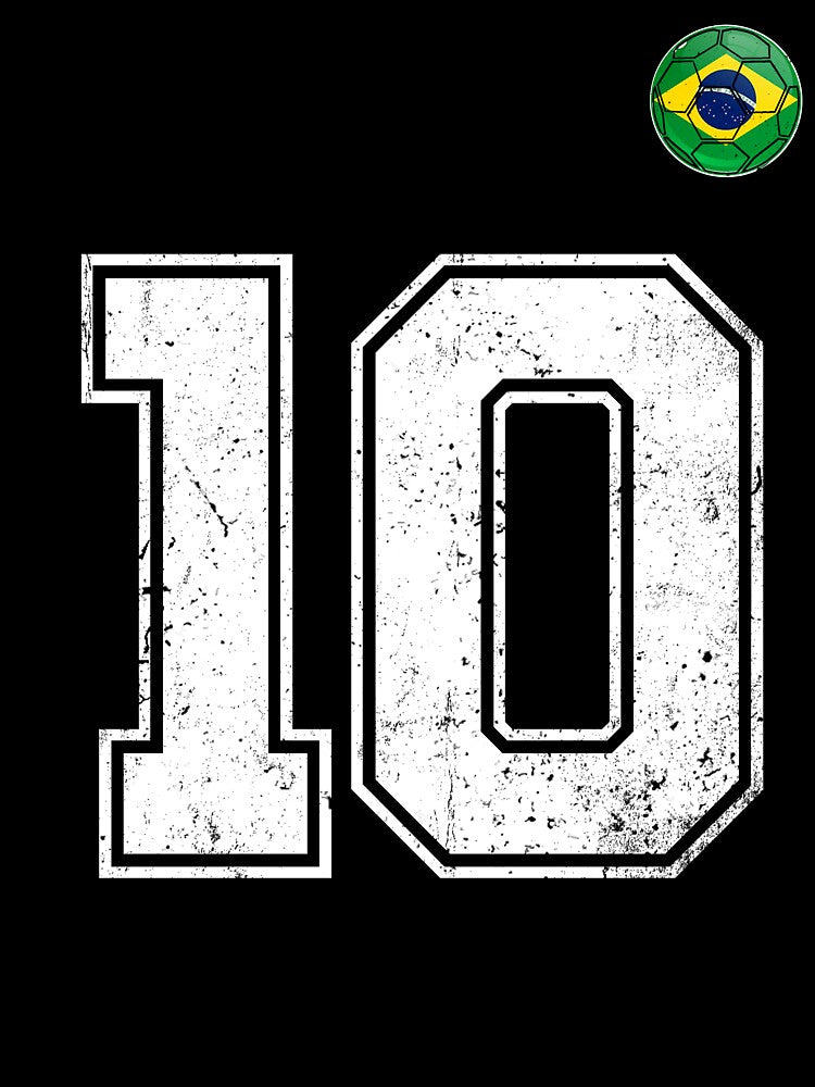 Number 10 Brazil Futbol Football Brazilian soccer Flag Jersey by RoyesButler Unisex , , , Long Sleeve Tee