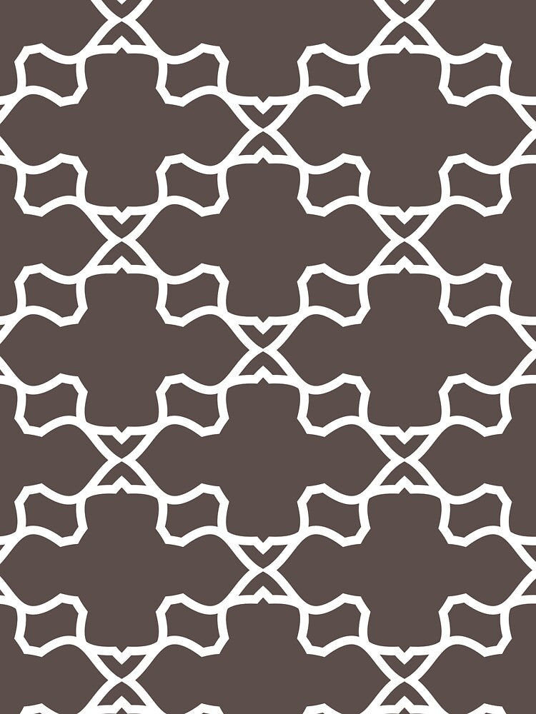 Dark Brown and White Ornamental Shape Pattern 3 Pairs DE 2022 Popular Color Nomad DET697 by ColorOfTheYears