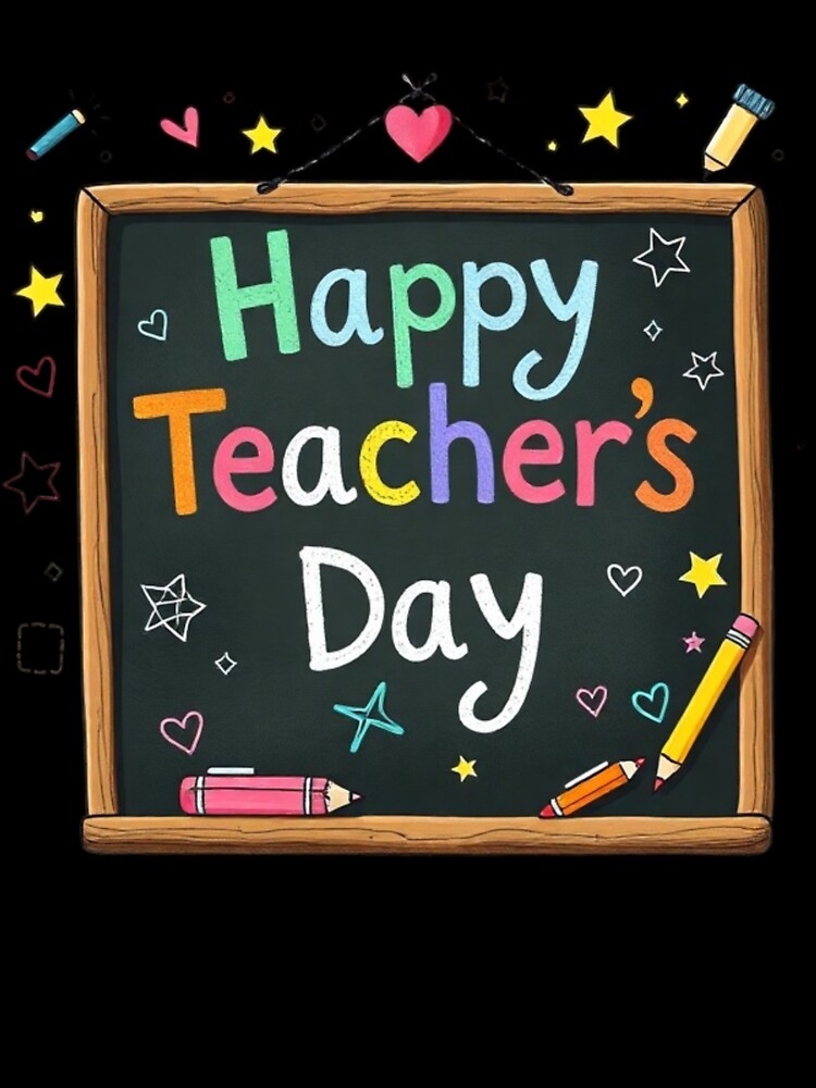 Happy Teacher's Day Blackboard Chalk Art by Iuqiune