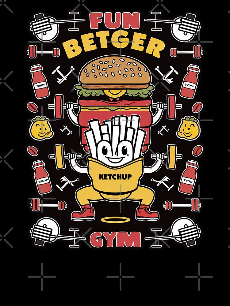 ''Fun Betger Gym'' Cute Humor Funny Sarcastic Gym T-Shirt by Witty Shirts