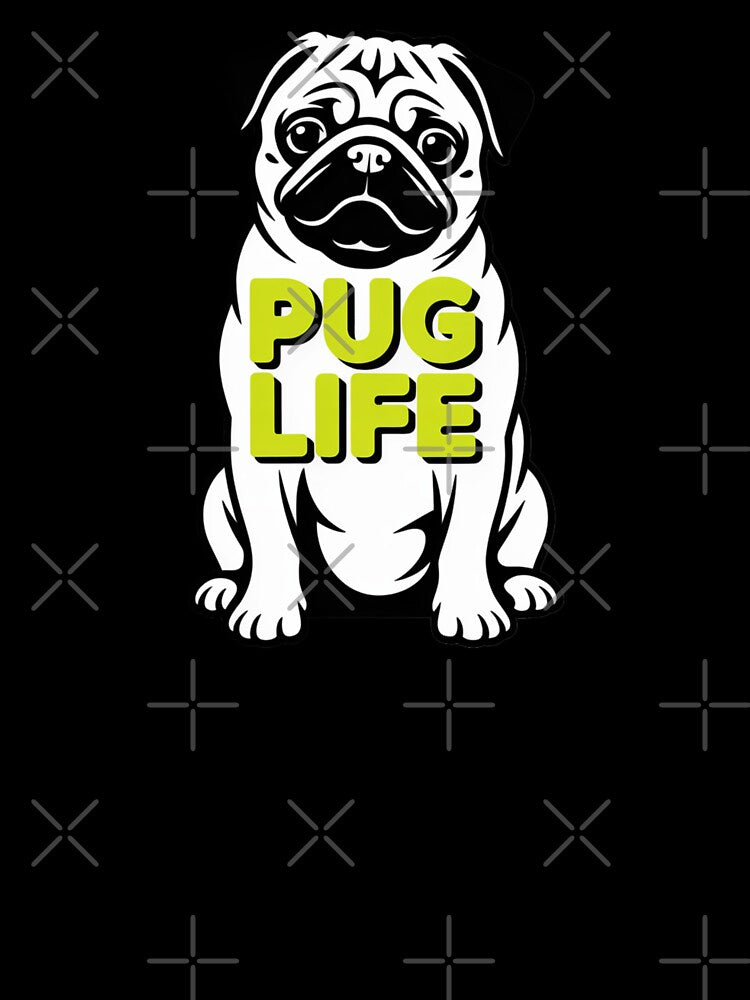 Vintage Mountain Pug Life Minimalist Vector Art by chattsuede