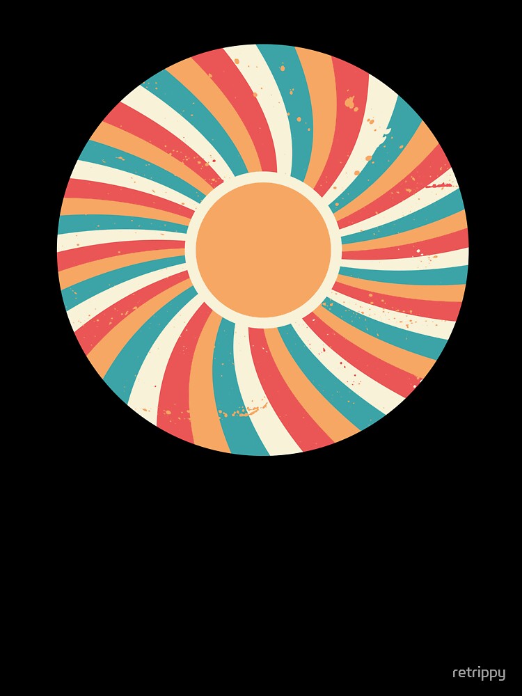 Retro Boho Sun, Abstract Sunrise 70s by retrippy