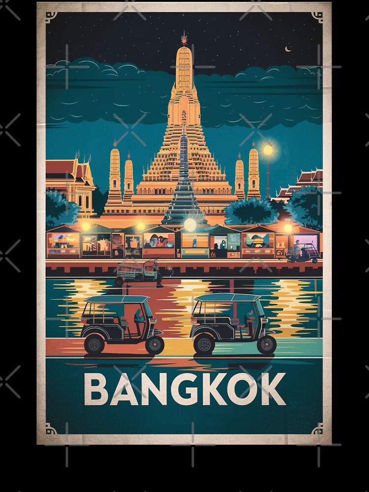 Bangkok Vintage Travel Poster by TravelerRat