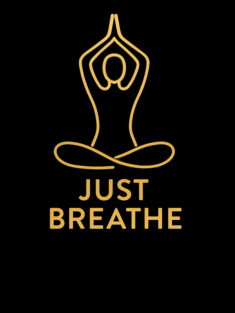 Just Breathe – Golden Meditating Pose Minimal Zen by Kalpa