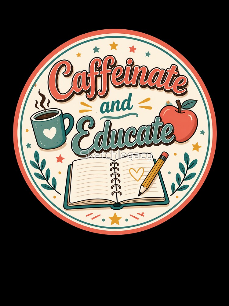 Coffee and Educate Teacher Badge Design by Sketchlegacy