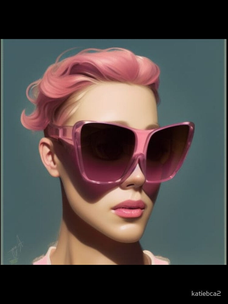 Portrait of Woman with Large Pink Sunglasses by katiebca2