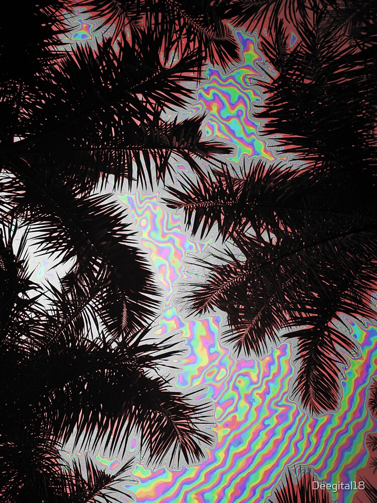 Fluorescent Palm Tree TV Glitch effect by Deegital18