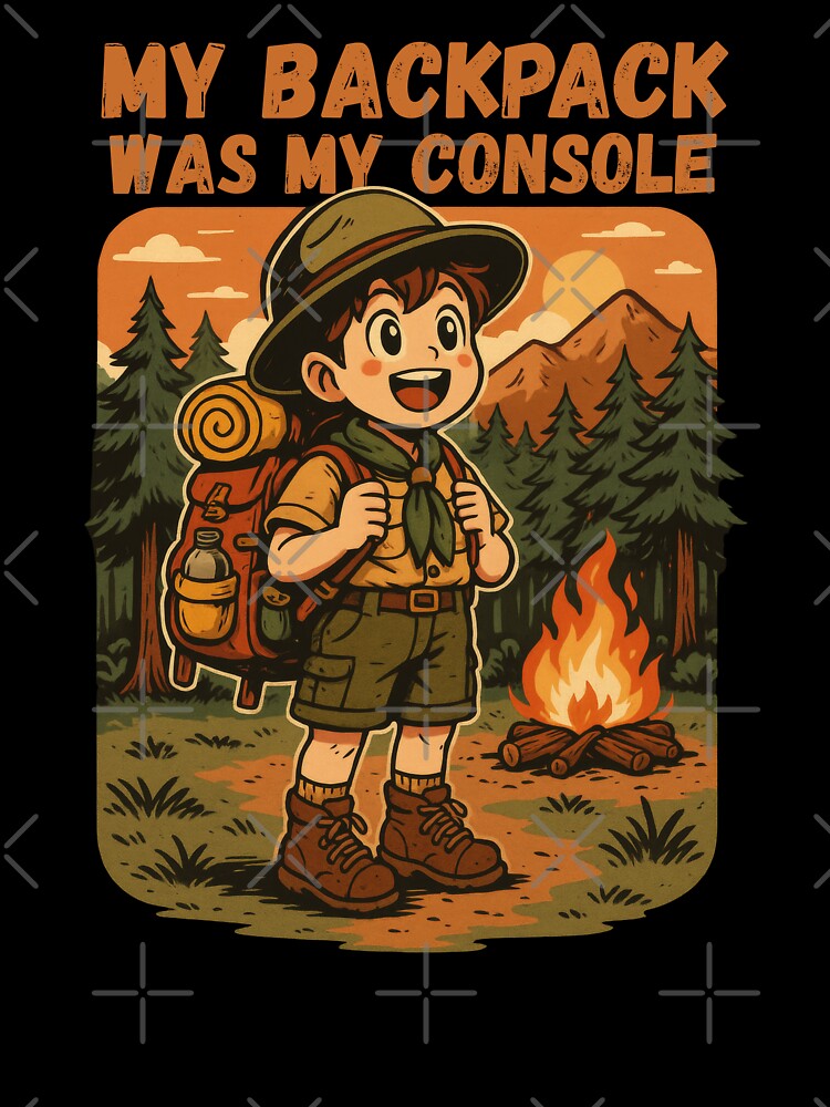My Backpack Was My Console – Retro Anime Camping Shirt | Gifts for Outdoor Gamers by NicoDesignArt