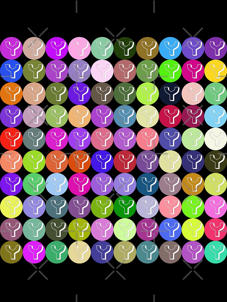 letter Y - Abstract line art, geometric shapes,  polygon and circles lineart collection  (colored) #71 by Henri Le Vatius