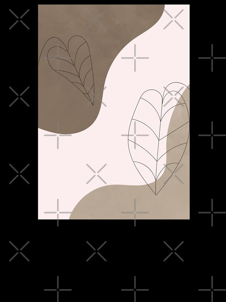 Neutral Abstract Shapes, Line Art Drawing, Scandi Artwork 1 by technicolorable_art