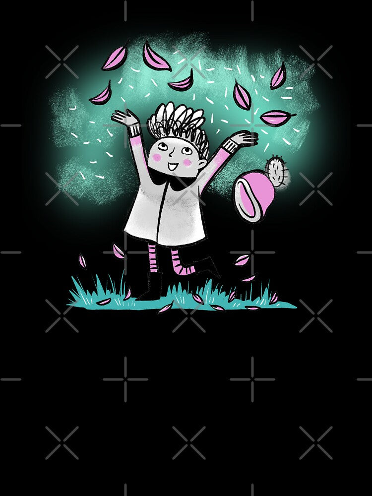 Child jumping in the leaves by jasmineberry