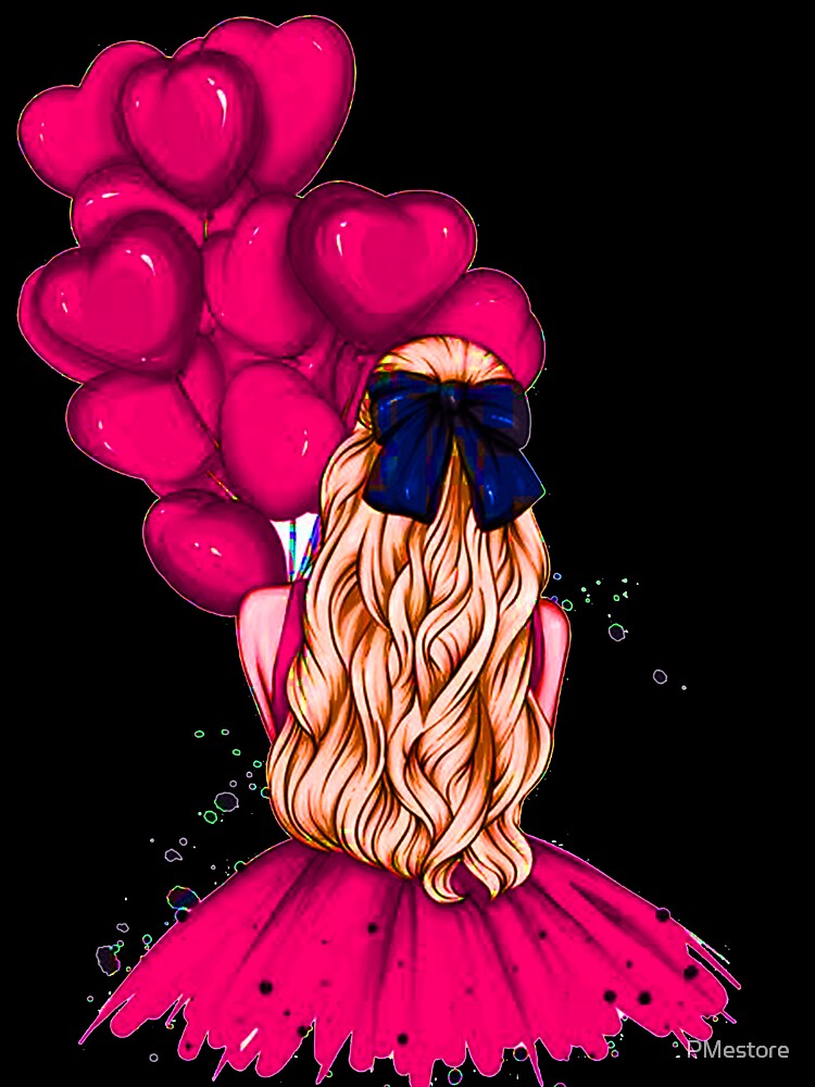 pink heart balloons girl dress by PMestore