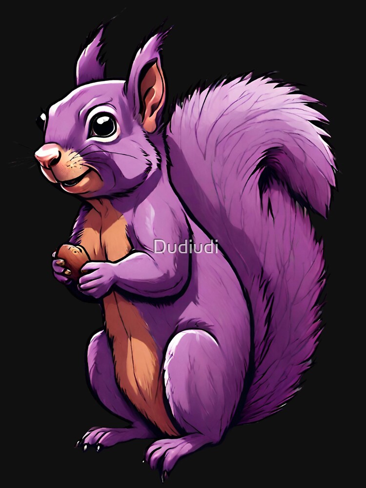 A squirrel sitting in a tree, purple in color. by Dudiudi