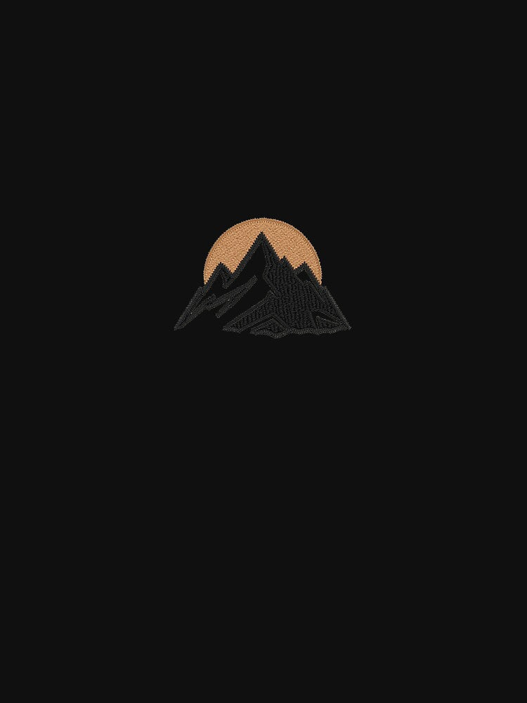 Embroidered Mountain Peak Minimalist Nature Adventure Logo by cosmic crest creations
