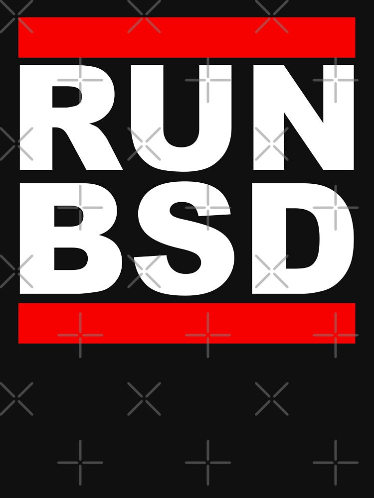 RUN BSD - Cool White/Red Design for Unix Hackers & Sysadmins by ramiro