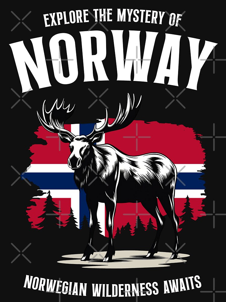 Explore The Mystery | Norway Moose Flag Norge by Infinitee8hirts