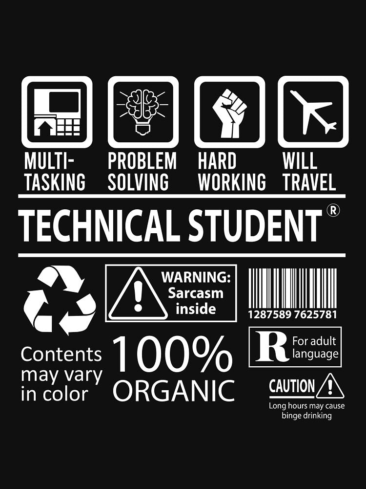 Technical Student T Shirt - MultiTasking Certified Job Gift Item Tee by killingworthhi