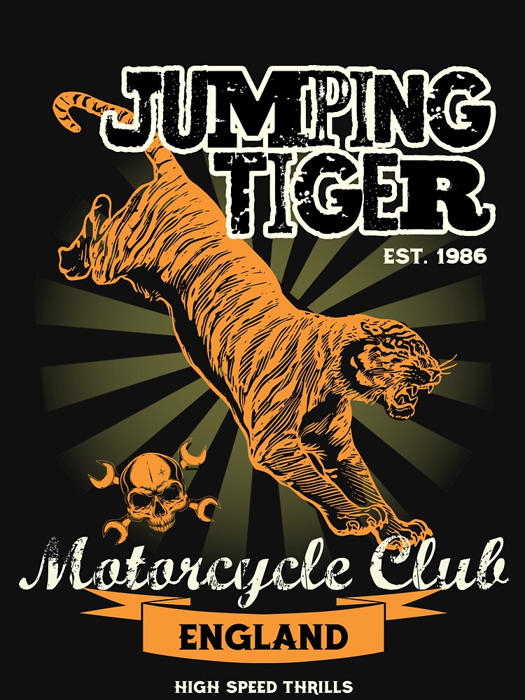 Jumping Tiger Motorcycle T-Shirt by Bianca-Design