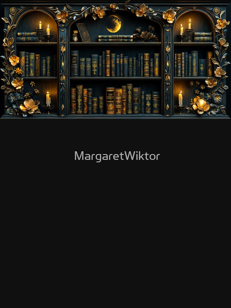 Gothic Dark Academia Library Art by MargaretWiktor