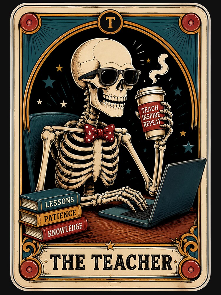 The Teacher Tarot Card Math Teacher English Funny Teacher by OlakunleOloroz