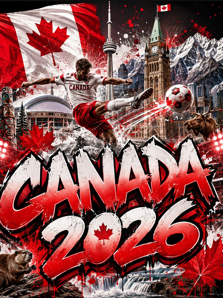 World Cup 2026 Canada themed Soccer Merch | Football Fan Gear |Canada Sports Apparel Tee| |Soccer worldcup Championship Soccer World ver 11 by CosmicNook1