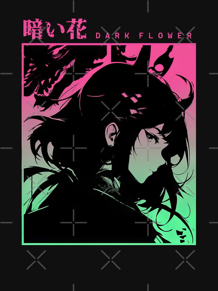 Dark Flower Cyberpunk Aesthetic Vaporwave Anime Manga Girl Japanese Streetwear #829 by mika-gallery