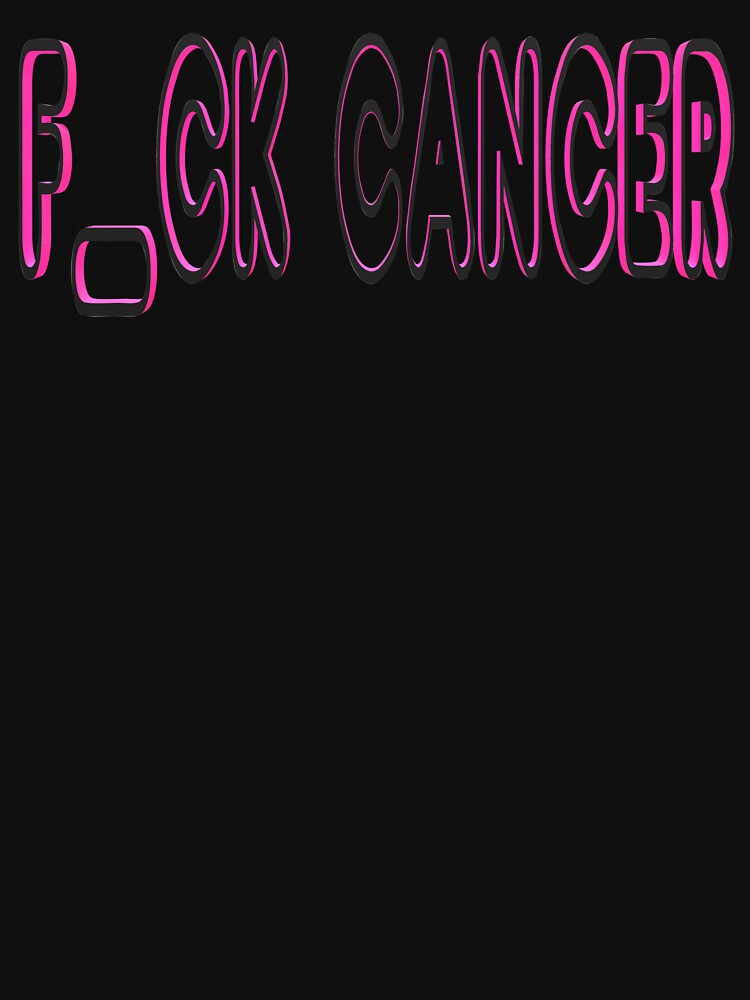 F Cancer Typography - Black and Pink by AmbientArtCo