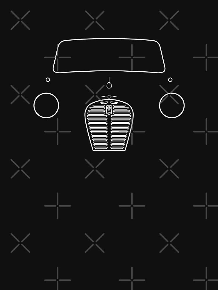Austin A30/A35 classic car outline graphic (white) by soitwouldseem