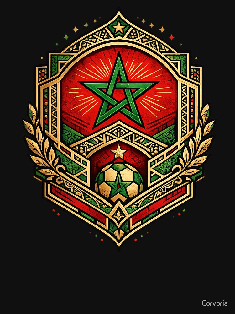 Moroccan Pride Football Gift by Corvoria Unisex , , , Long Sleeve Tee