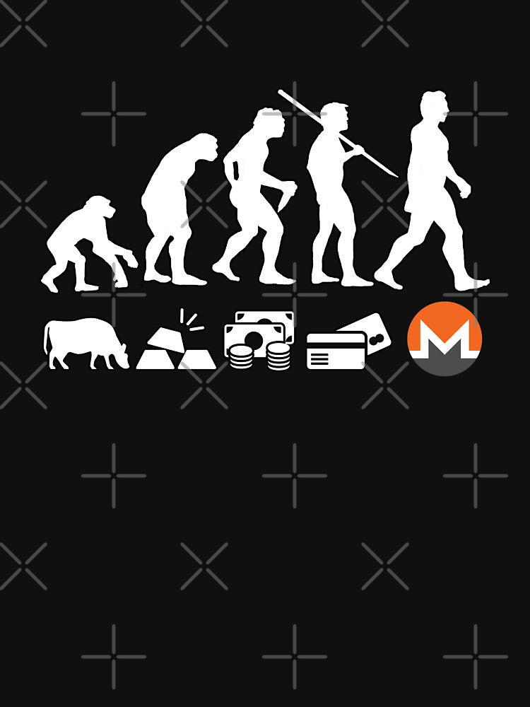 Monero Evolution of Money XMR Crypto Logo by SieJermiin