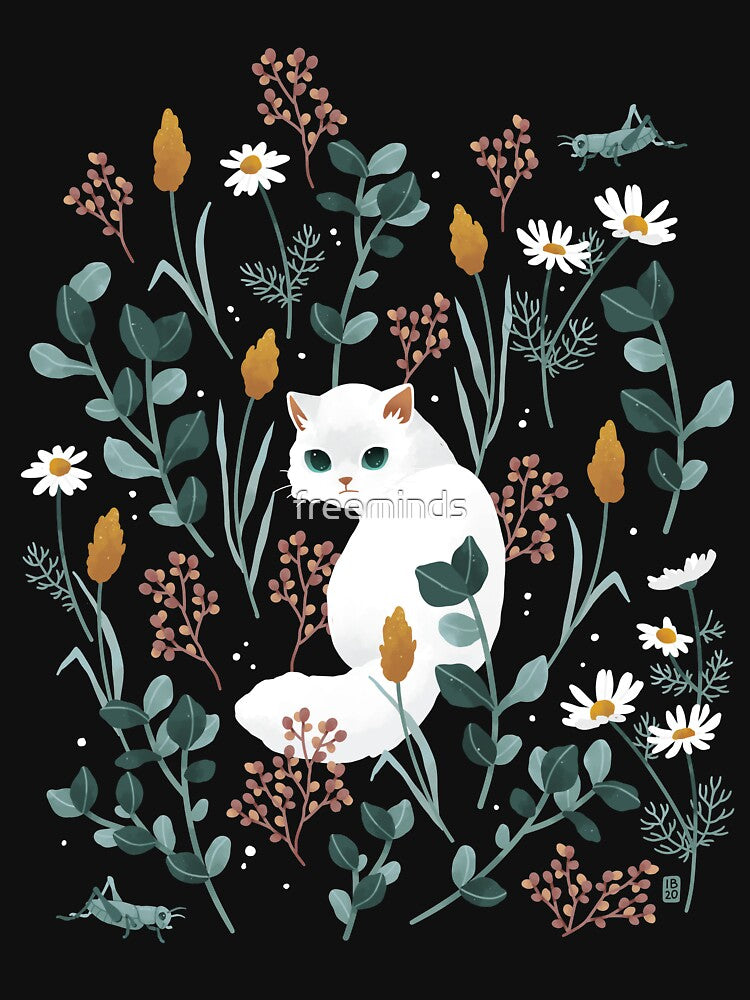 Cat in the meadow pattern 2 by freeminds