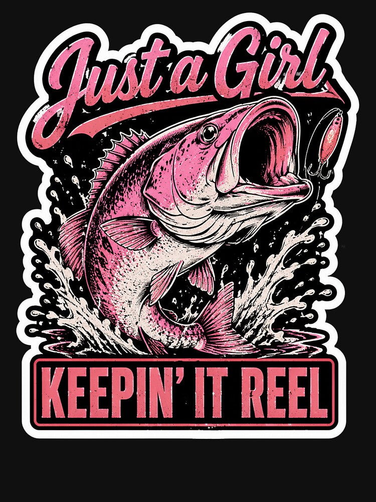 Just a Girl Keeping it Reel Fishing Fisher Girl by OlakunleOloroz