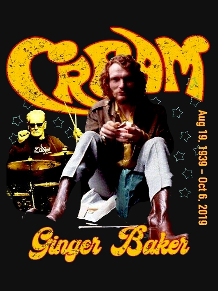 Ginger Baker , Cream Mens Retro Vintage Rock Music Tee by anitapay0ca