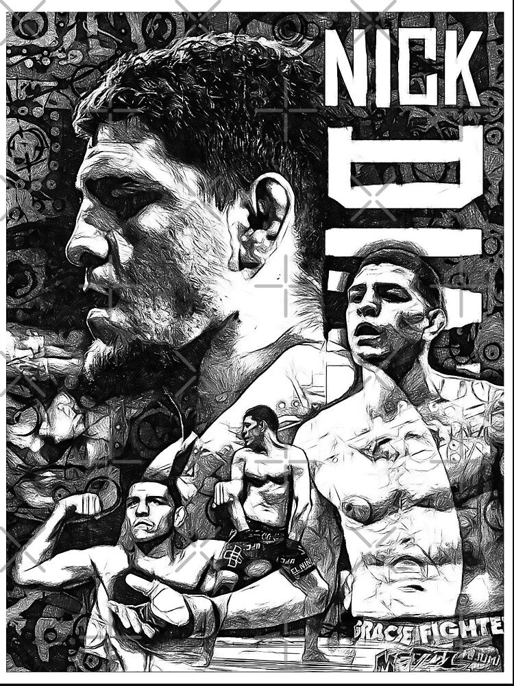 Nick Diaz Black and White Drawing by SavageRootsMMA