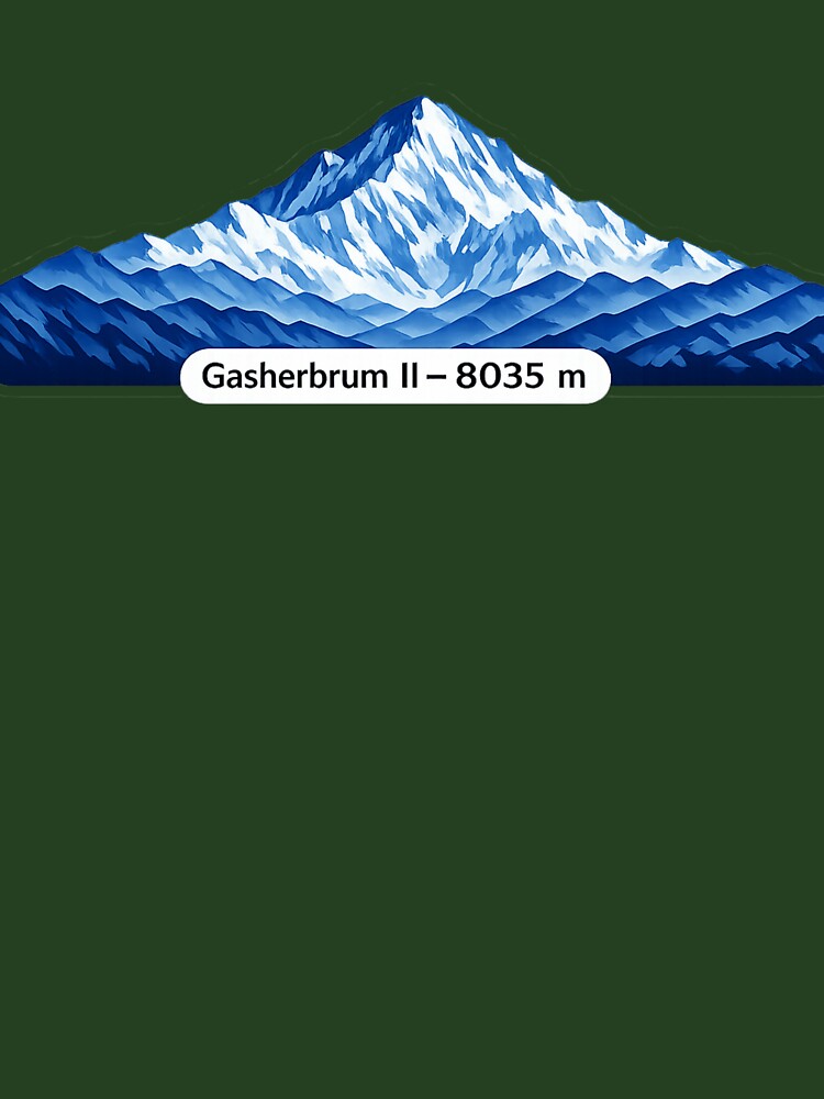 Gasherbrum II 8035 m – Minimalist Himalayan Mountain Sticker by GabeMountainArt