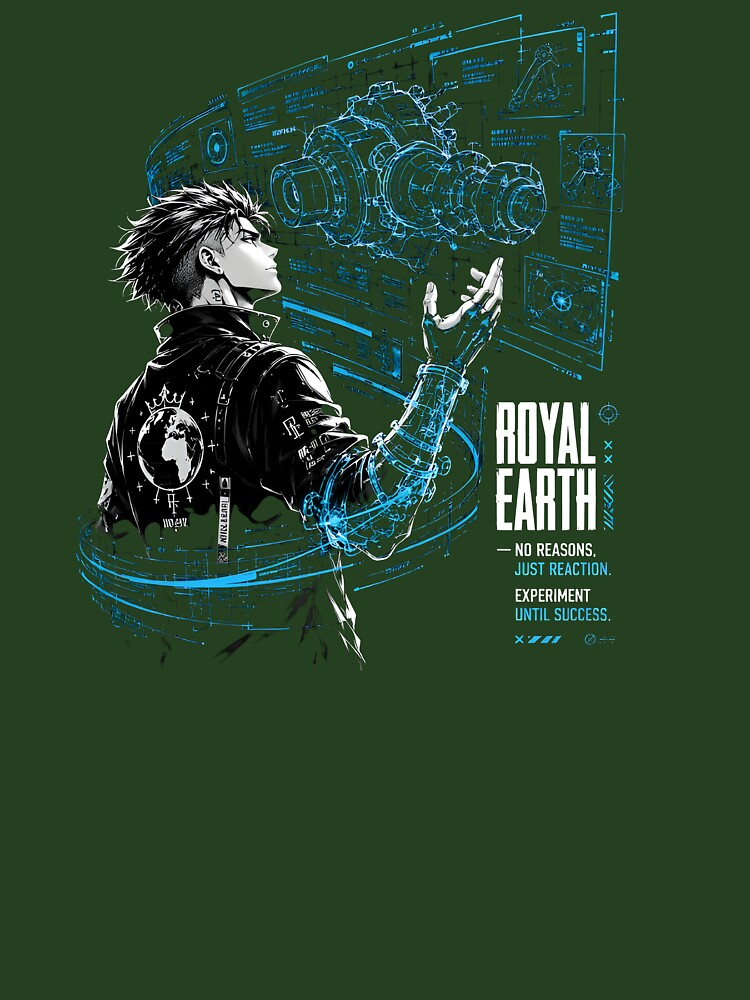 Engineer Analyzing High Tech Mechanical Blueprint Sketch by RoyalEarthstore