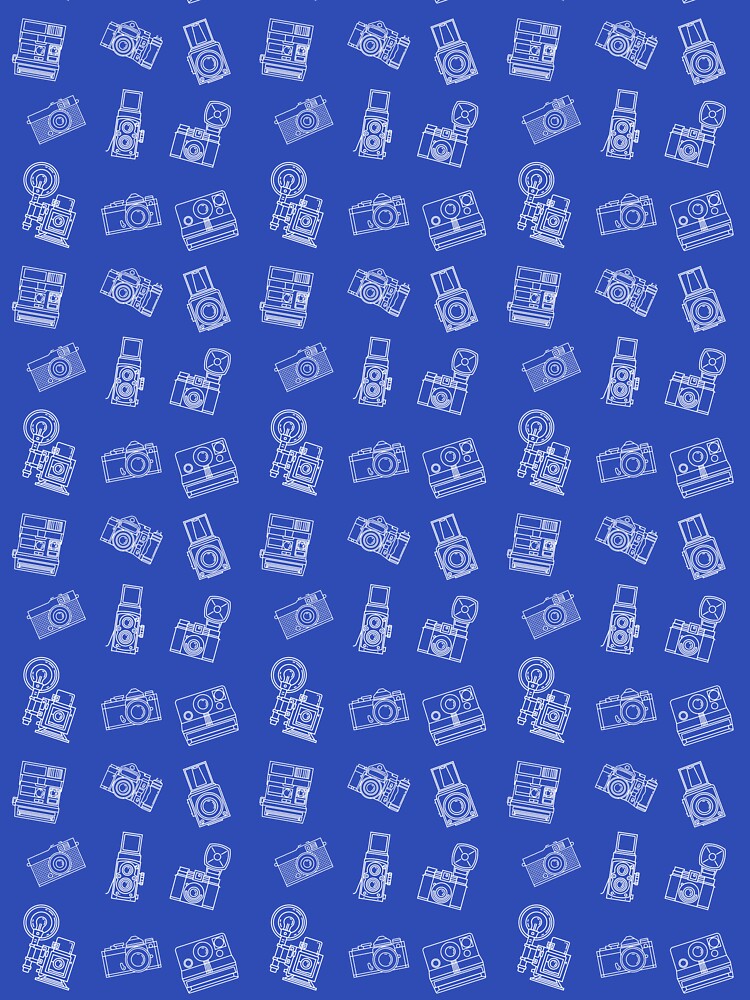 Vintage Cameras Pattern Blue by kathleenfrank