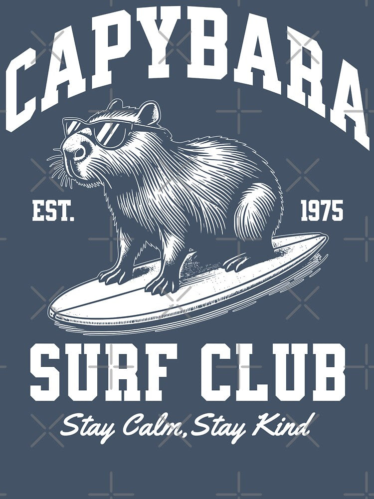 Cool Capybara Surfing Vintage Style by EthosWear