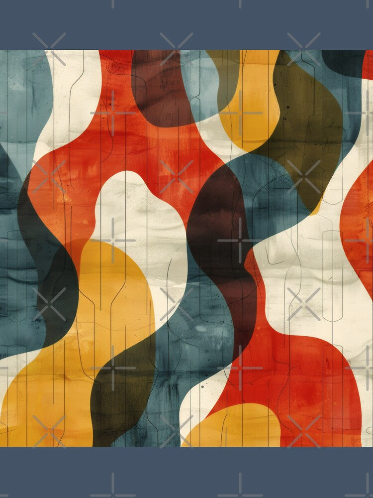 Mid Century Modern Wall Art | Organic Abstract Shapes | Earthy Minimalist Geometric Poster by GrinGalore